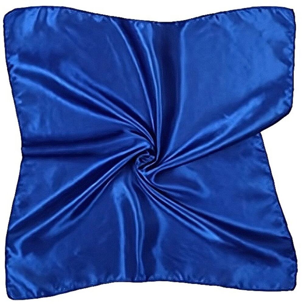 Silky Satin Square Scarf Blue